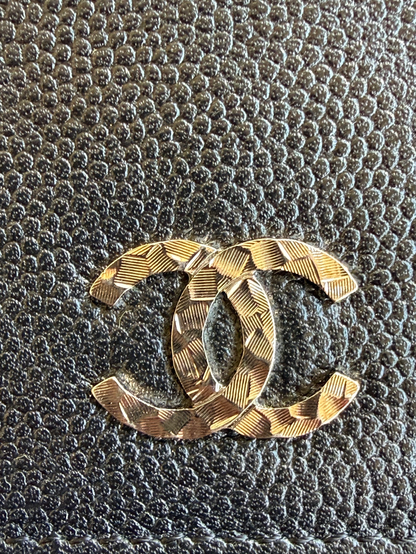 Vintage black caviar leather Chanel wallet