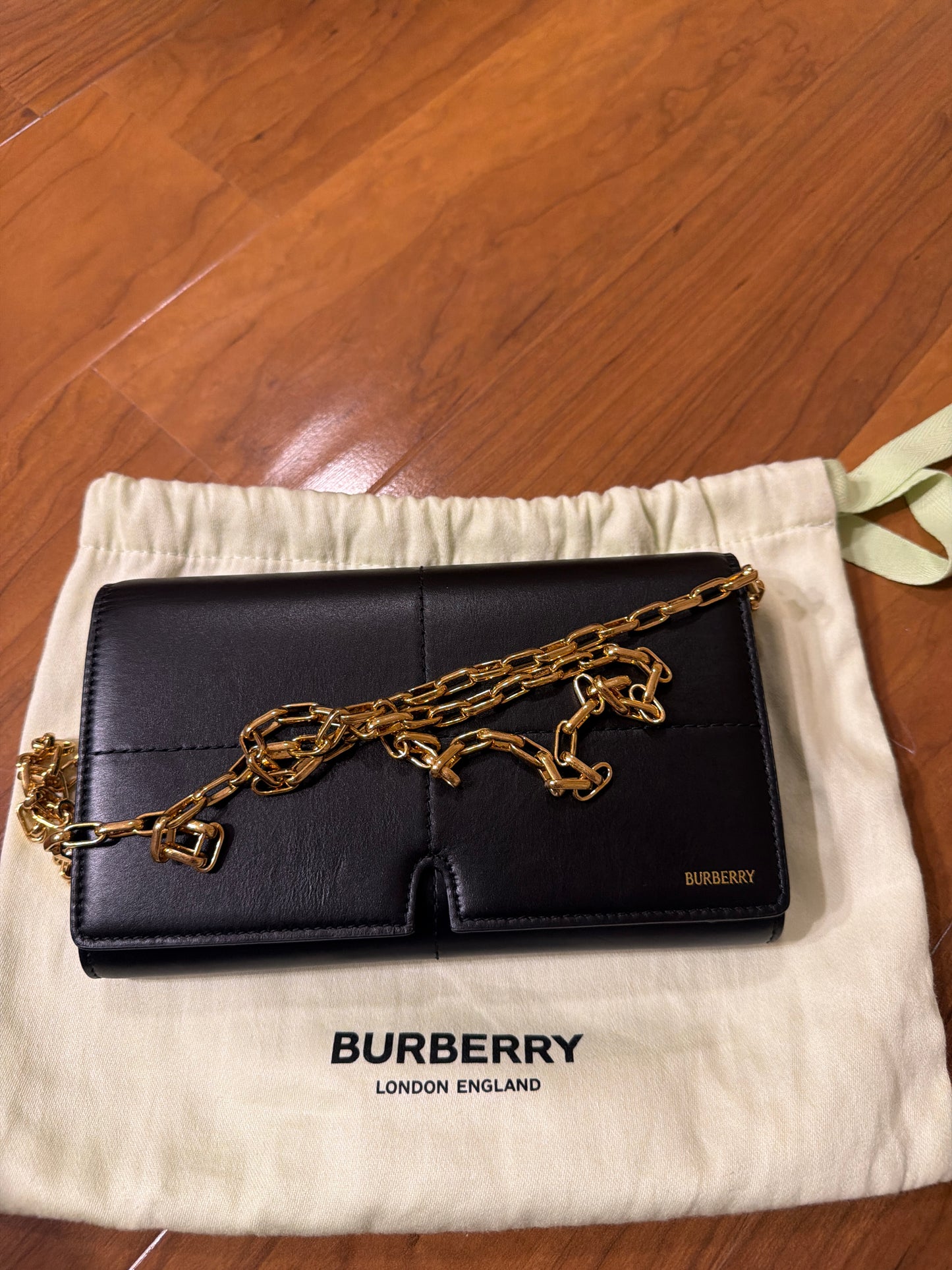 Coming Soon! Burberry Snip Leather Wallet On Chain