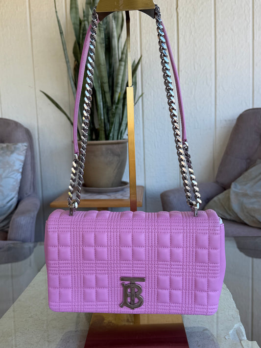 Burberry Pink Lola Quilted Leather