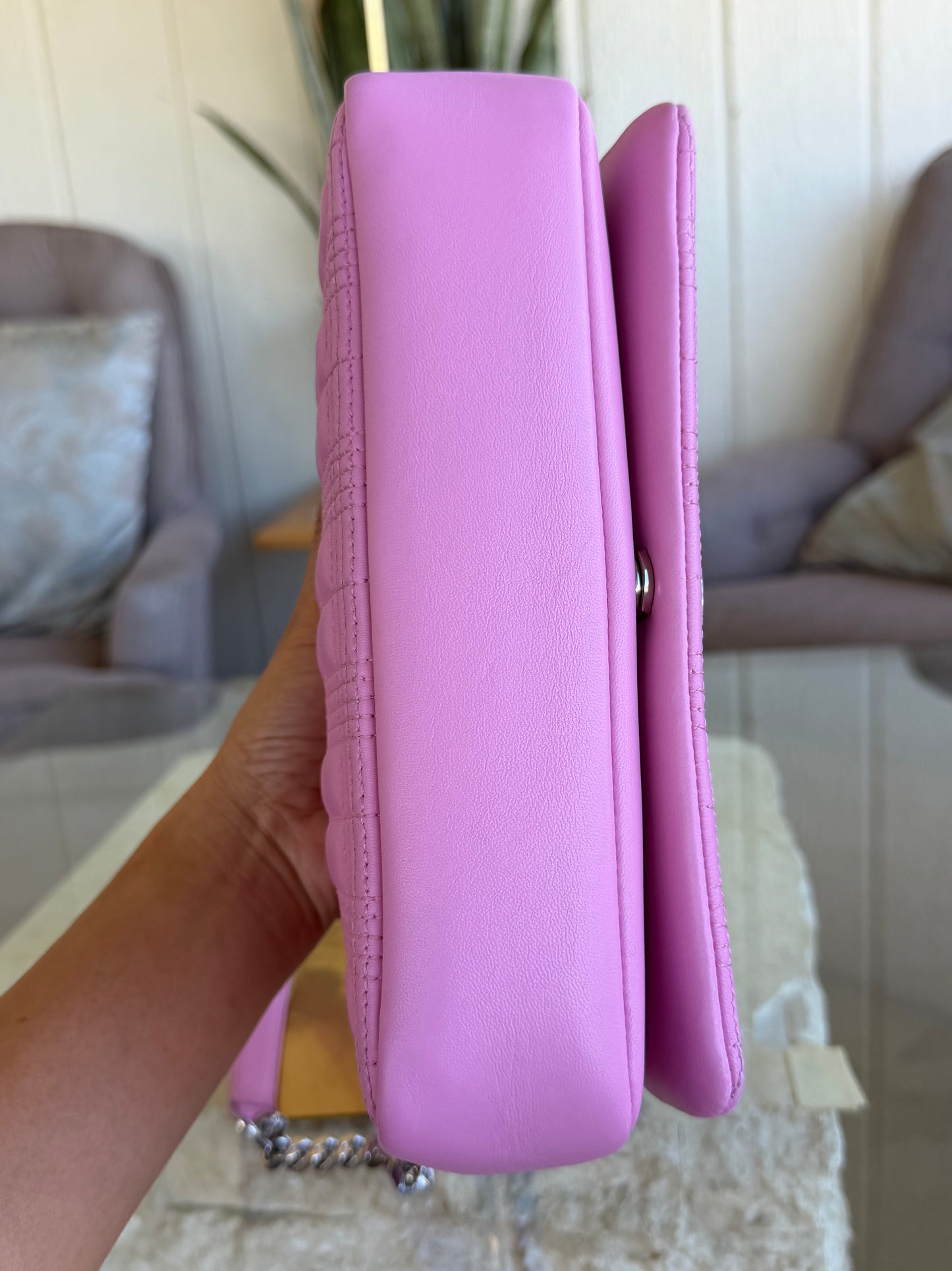 Burberry Pink Lola Quilted Leather