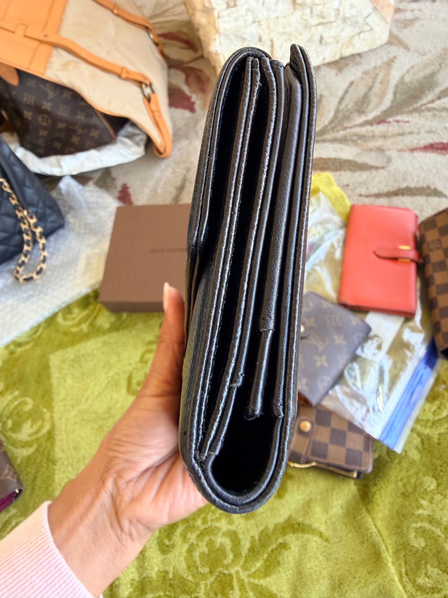 Vintage black caviar leather Chanel wallet