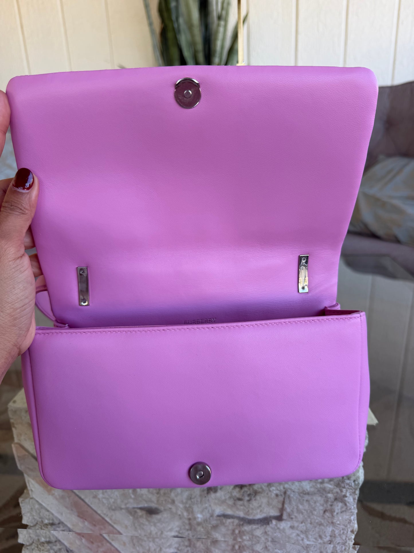 Burberry Pink Lola Quilted Leather