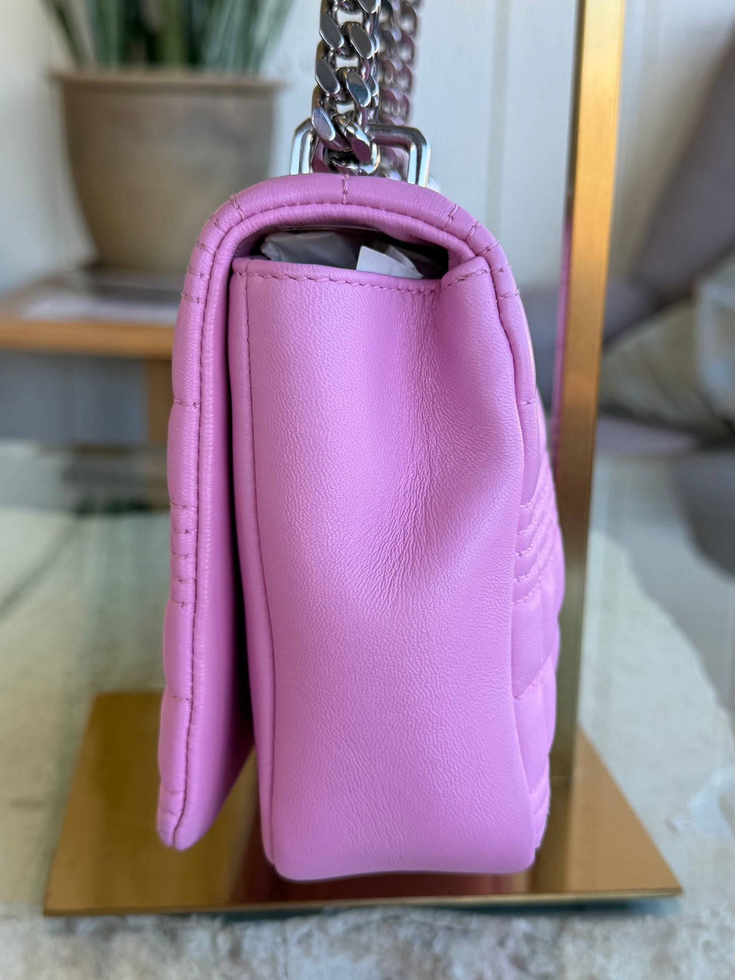 Burberry Pink Lola Quilted Leather