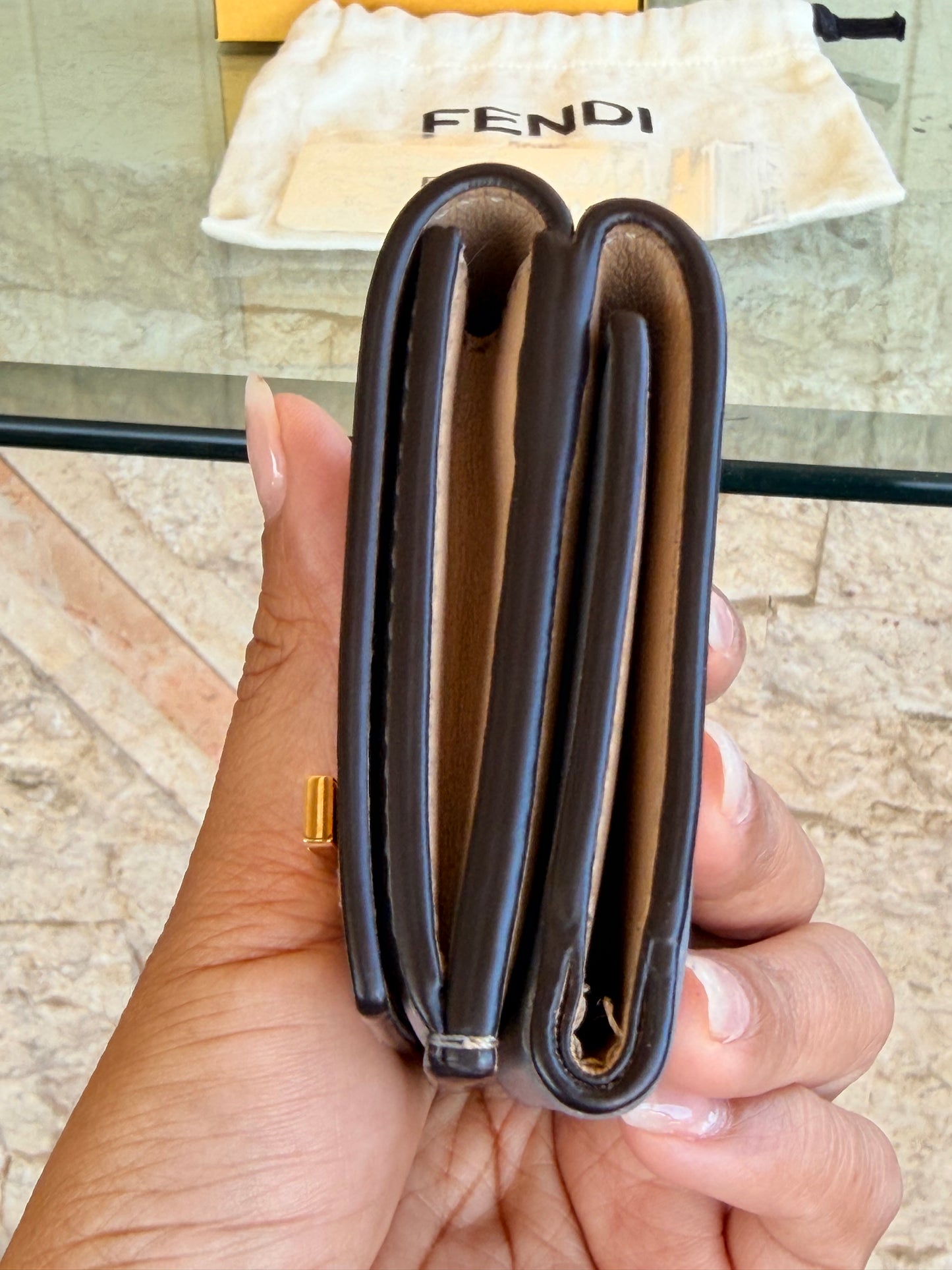 Fendi Peekaboo Micro Trifold Wallet