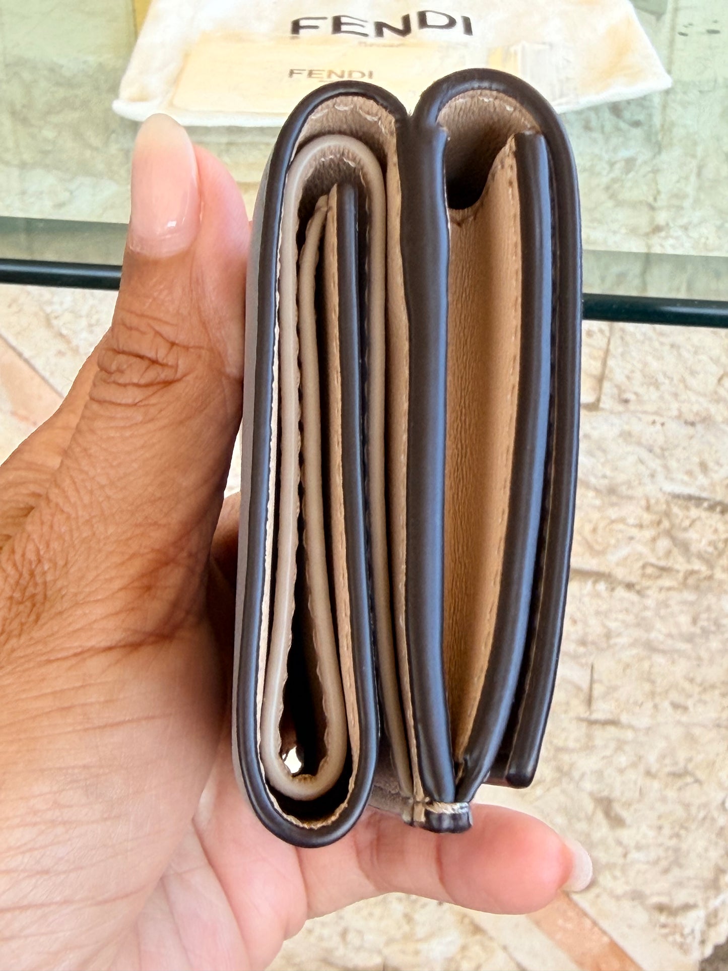 Fendi Peekaboo Micro Trifold Wallet