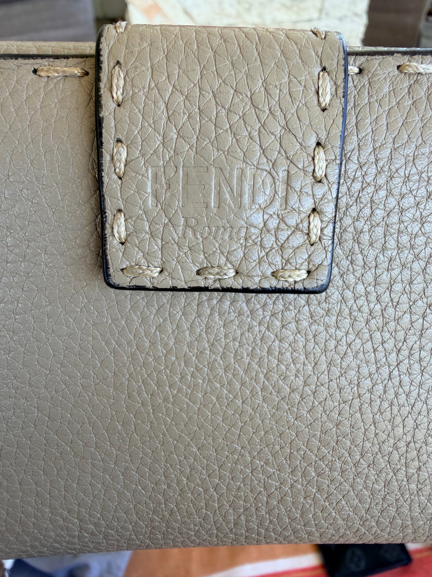 Fendi Selleria Peekaboo long wallet in Grey