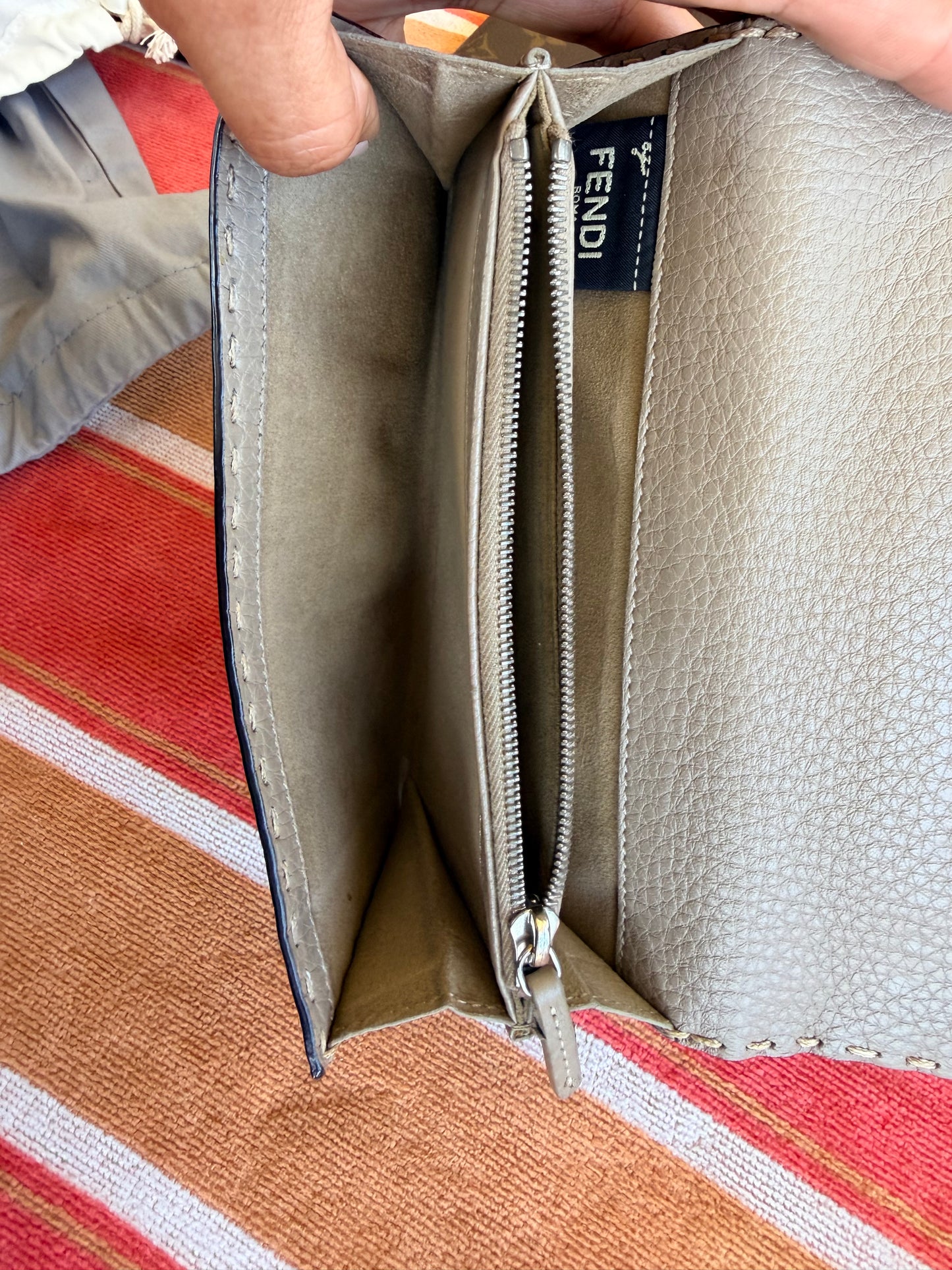 Fendi Selleria Peekaboo long wallet in Grey
