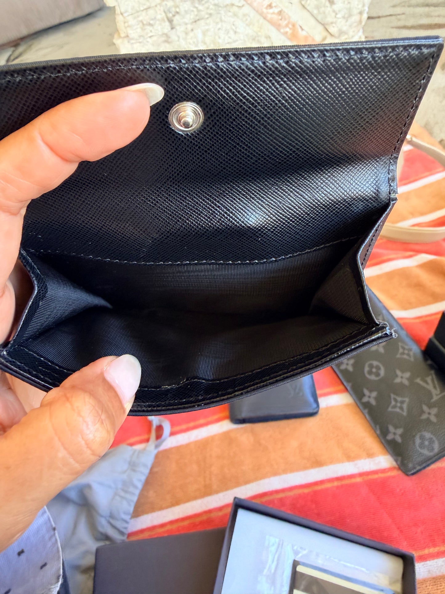 Prada Tessuto trifold wallet in Black Nylon