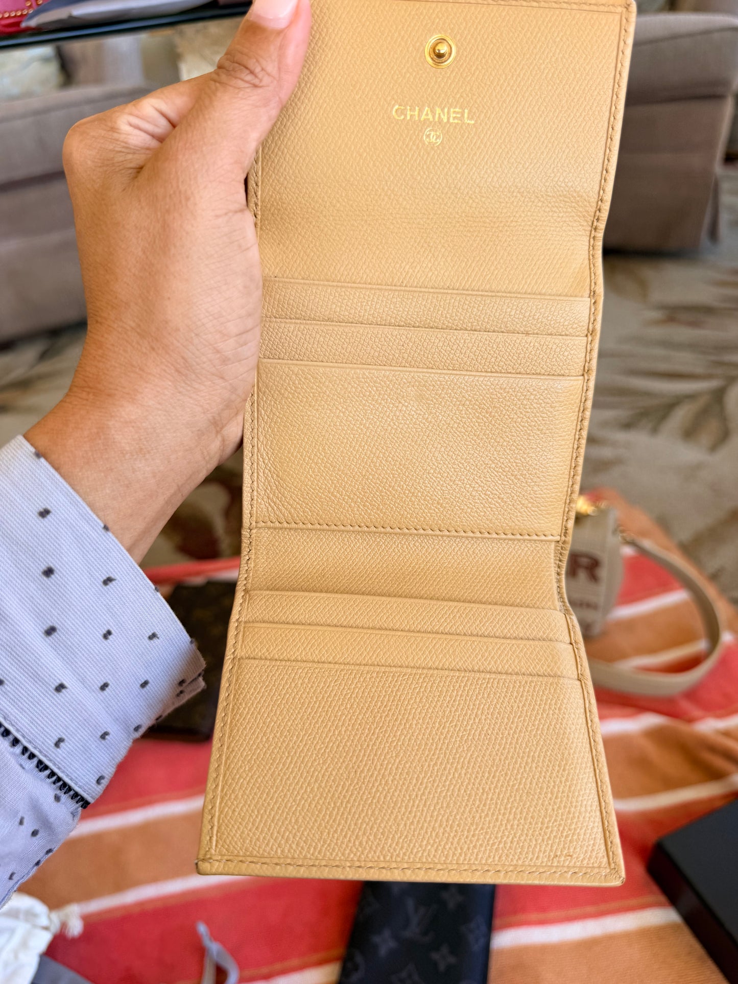 Chanel Beige Caviar Leather