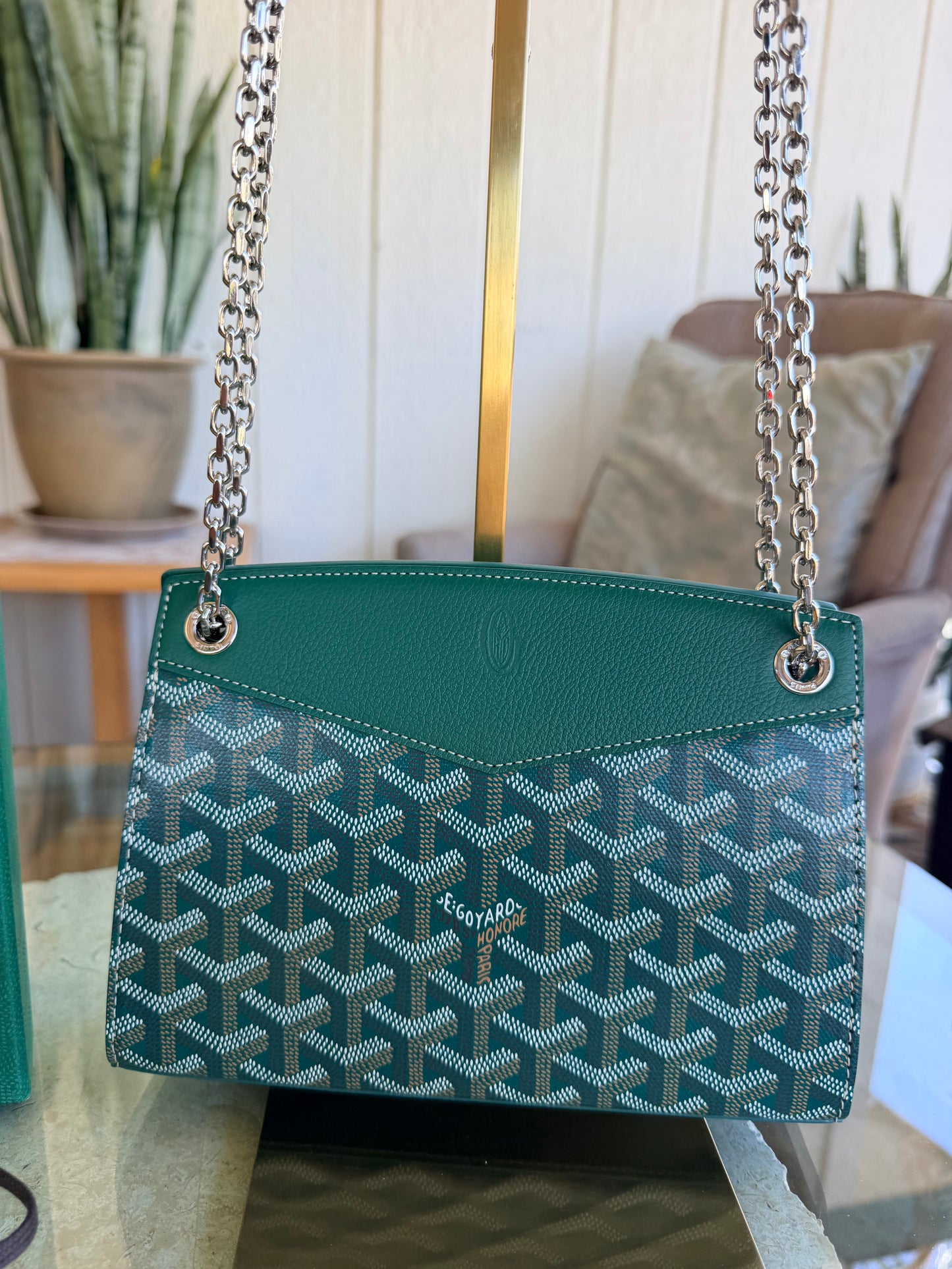 Structured Rouette Chain Shoulder Bag Coated Canvas Mini