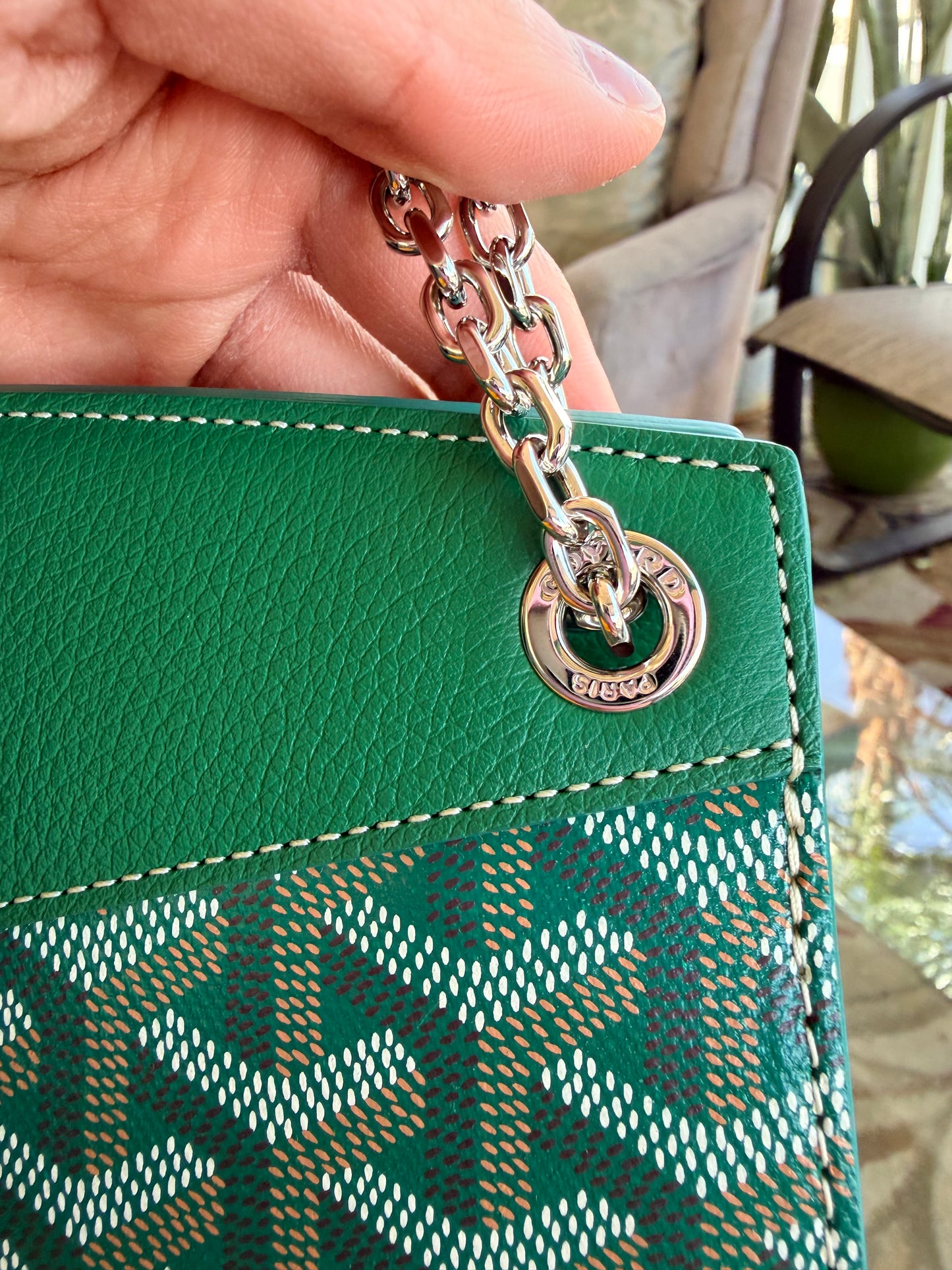 Structured Rouette Chain Shoulder Bag Coated Canvas Mini