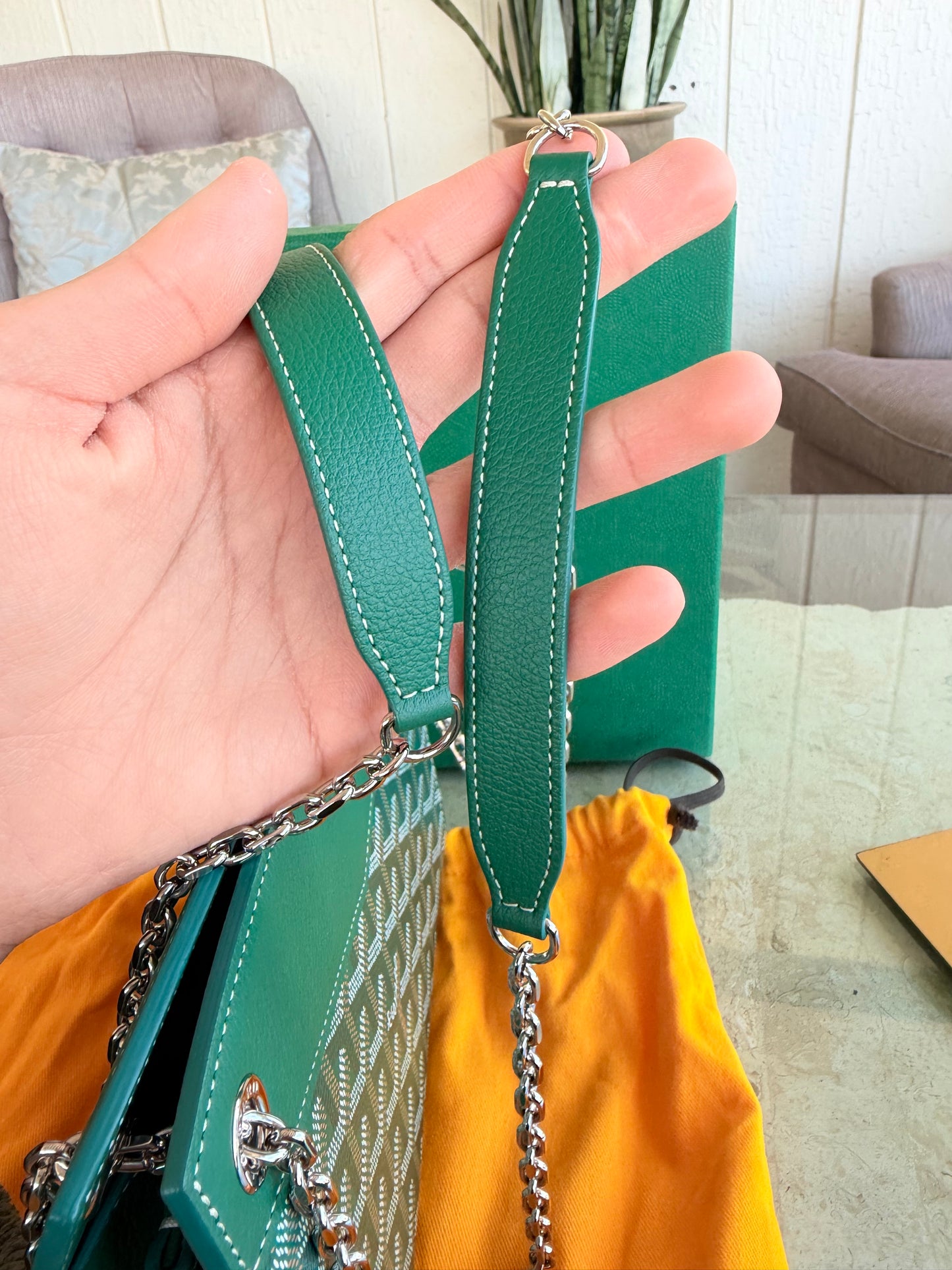Structured Rouette Chain Shoulder Bag Coated Canvas Mini