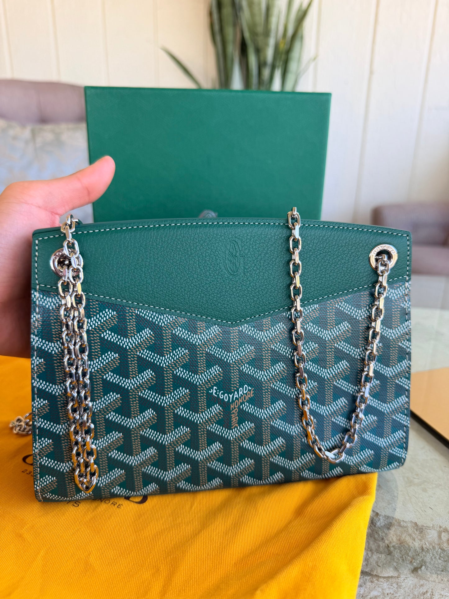 Structured Rouette Chain Shoulder Bag Coated Canvas Mini